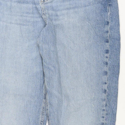 Marks & Spencer Women's Blue UK 14 Regular Mom High Rise Jeans