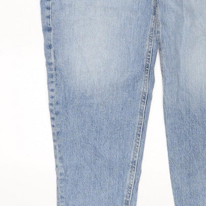 Marks & Spencer Women's Blue UK 14 Regular Mom High Rise Jeans
