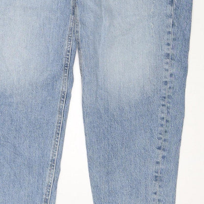 Marks & Spencer Women's Blue UK 14 Regular Mom High Rise Jeans