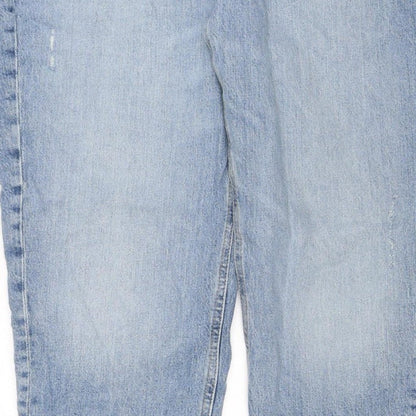 Marks & Spencer Women's Blue UK 14 Regular Mom High Rise Jeans