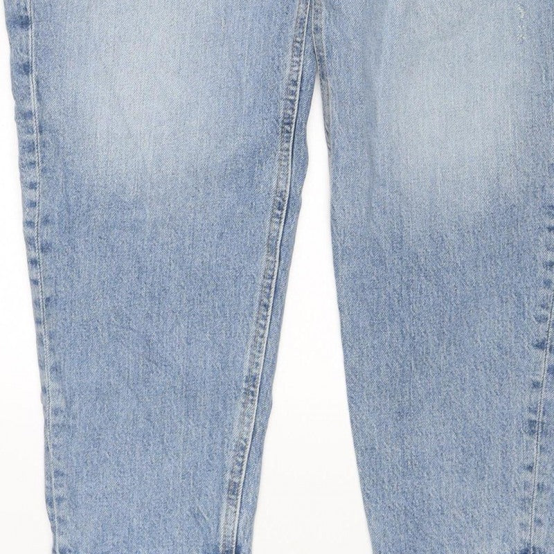 Marks & Spencer Women's Blue UK 14 Regular Mom High Rise Jeans