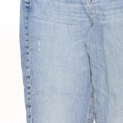 Marks & Spencer Women's Blue UK 14 Regular Mom High Rise Jeans