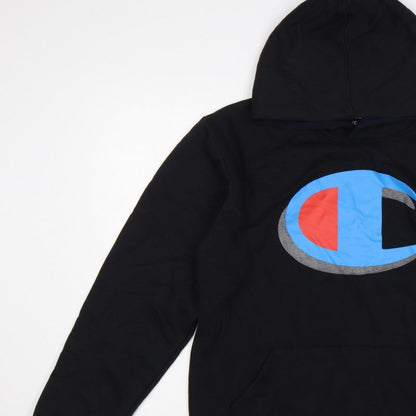 Champion Men's Black Large Pullover Hoodie Logo Graphic Pockets
