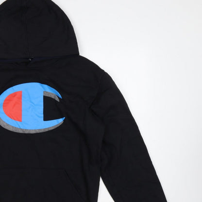 Champion Men's Black Large Pullover Hoodie Logo Graphic Pockets