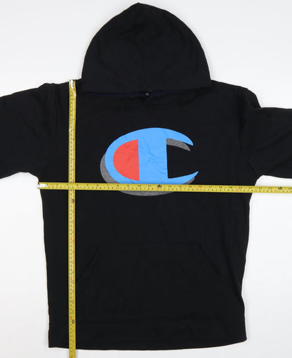 Champion Men's Black Large Pullover Hoodie Logo Graphic Pockets