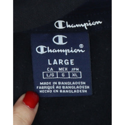 Champion Men's Black Large Pullover Hoodie Logo Graphic Pockets