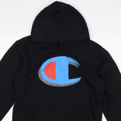 Champion Men's Black Large Pullover Hoodie Logo Graphic Pockets