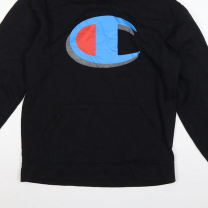 Champion Men's Black Large Pullover Hoodie Logo Graphic Pockets