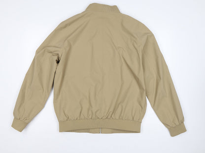 Marks and Spencer Men Beige Small Bomber Jacket Full Zip Lined