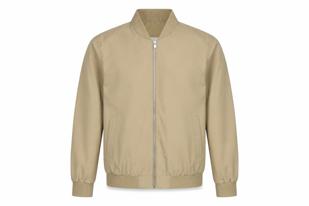 Marks and Spencer Men Beige Small Bomber Jacket Full Zip Lined