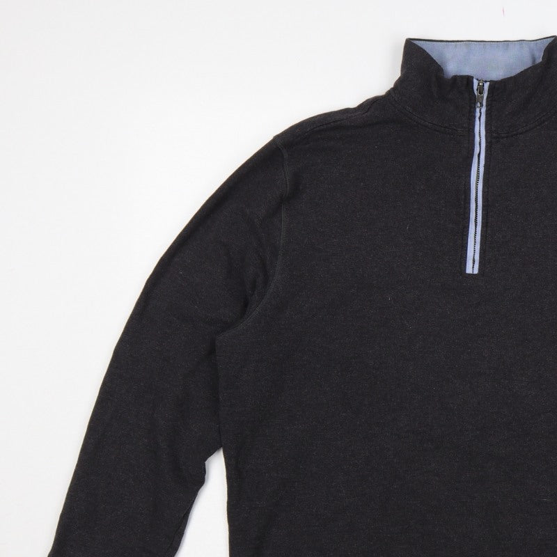 BAM Women's Black XL Bamboo 1/4 Zip Fleece Sweatshirt High Neck