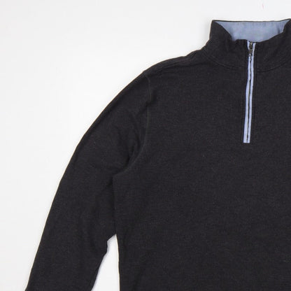BAM Women's Black XL Bamboo 1/4 Zip Fleece Sweatshirt High Neck