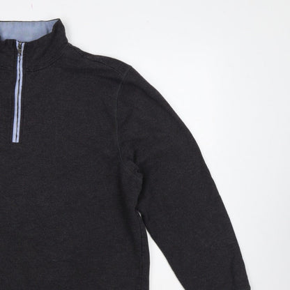 BAM Women's Black XL Bamboo 1/4 Zip Fleece Sweatshirt High Neck