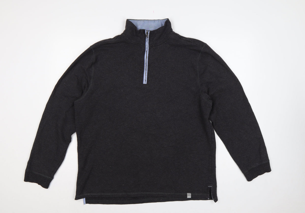 BAM Women's Black XL Bamboo 1/4 Zip Fleece Sweatshirt High Neck