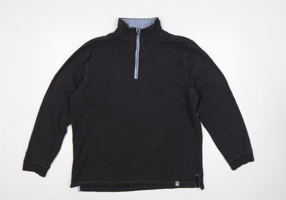BAM Women's Black XL Bamboo 1/4 Zip Fleece Sweatshirt High Neck