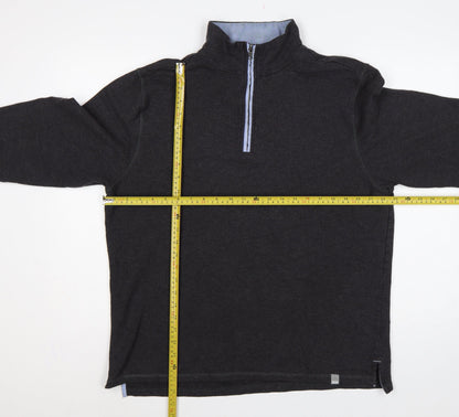 BAM Women's Black XL Bamboo 1/4 Zip Fleece Sweatshirt High Neck