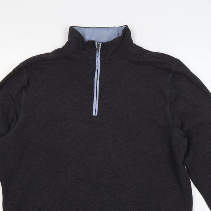 BAM Women's Black XL Bamboo 1/4 Zip Fleece Sweatshirt High Neck