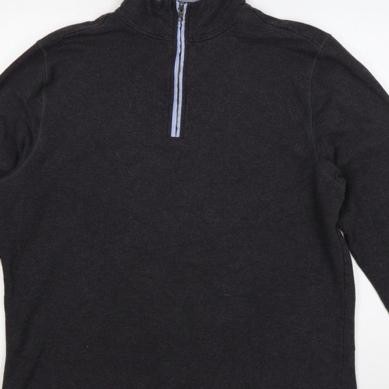 BAM Women's Black XL Bamboo 1/4 Zip Fleece Sweatshirt High Neck