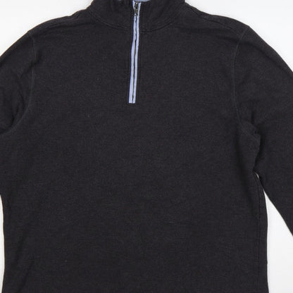 BAM Women's Black XL Bamboo 1/4 Zip Fleece Sweatshirt High Neck