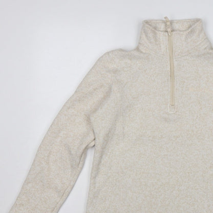 Mountain Warehouse Women Beige UK 14 Half Zip Fleece Sweatshirt