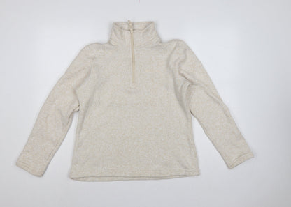Mountain Warehouse Women Beige UK 14 Half Zip Fleece Sweatshirt