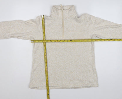 Mountain Warehouse Women Beige UK 14 Half Zip Fleece Sweatshirt