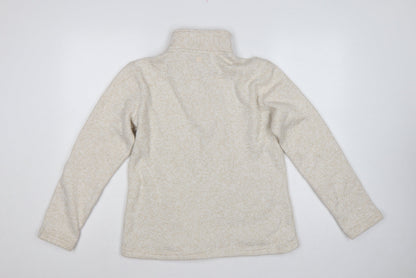 Mountain Warehouse Women Beige UK 14 Half Zip Fleece Sweatshirt