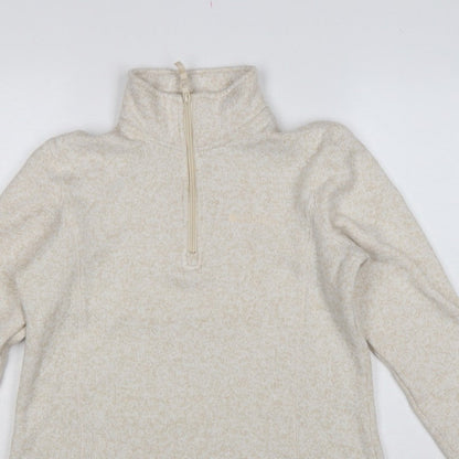 Mountain Warehouse Women Beige UK 14 Half Zip Fleece Sweatshirt