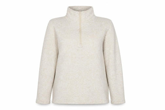 Mountain Warehouse Women Beige UK 14 Half Zip Fleece Sweatshirt