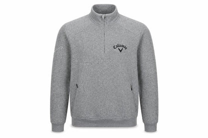 Callaway Men’s Grey S Pullover 1/4 Zip Fleece Golf Sweatshirt Logo