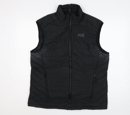 Jack Wolfskin Men’s Black L Quilted Puffer Bodywarmer Gilet 40/42