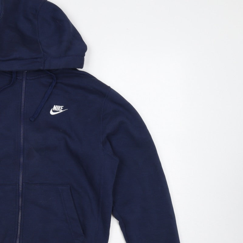 Nike Men’s Blue S Full Zip Hooded Fleece Sweatshirt Logo