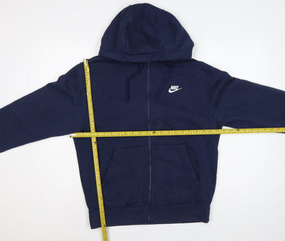 Nike Men’s Blue S Full Zip Hooded Fleece Sweatshirt Logo