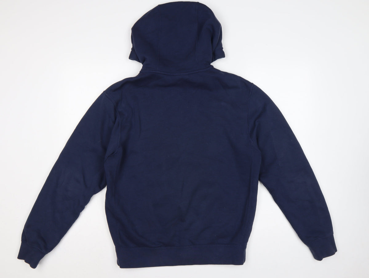 Nike Men’s Blue S Full Zip Hooded Fleece Sweatshirt Logo