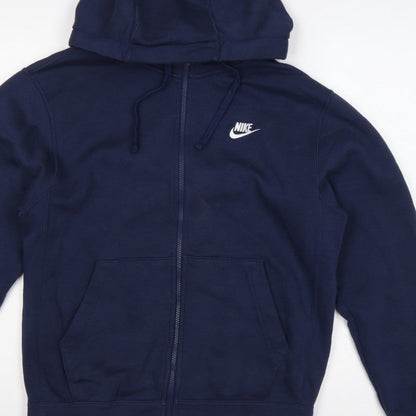 Nike Men’s Blue S Full Zip Hooded Fleece Sweatshirt Logo