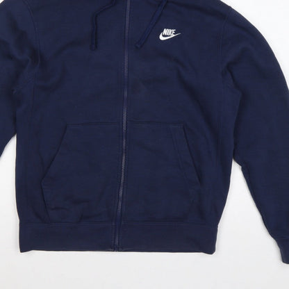 Nike Men’s Blue S Full Zip Hooded Fleece Sweatshirt Logo