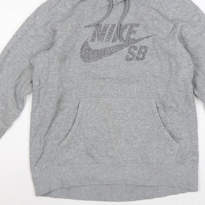 Nike SB Men’s Grey L Pullover Hoodie Logo Graphic Skateboarding Fleece