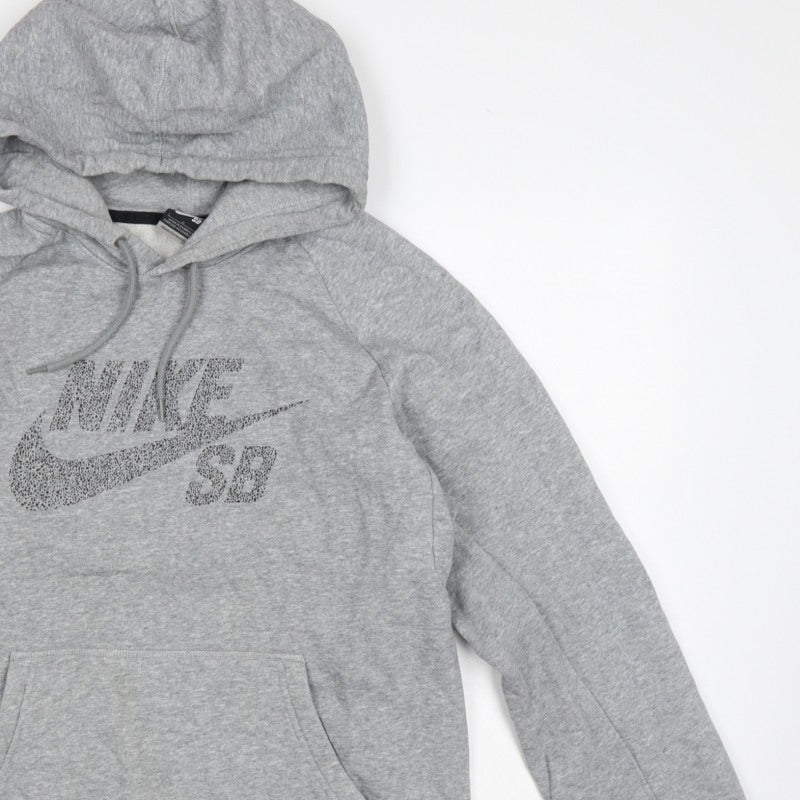 Nike SB Men’s Grey L Pullover Hoodie Logo Graphic Skateboarding Fleece