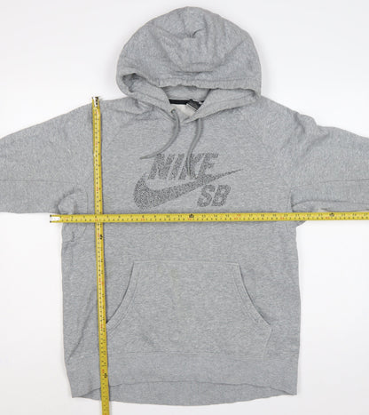 Nike SB Men’s Grey L Pullover Hoodie Logo Graphic Skateboarding Fleece