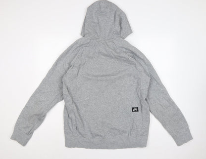 Nike SB Men’s Grey L Pullover Hoodie Logo Graphic Skateboarding Fleece