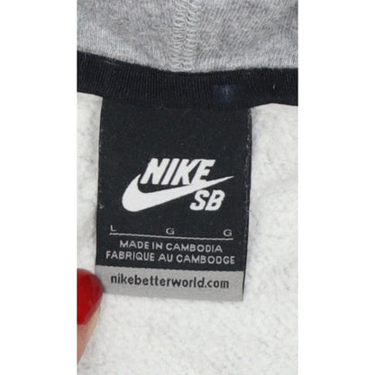 Nike SB Men’s Grey L Pullover Hoodie Logo Graphic Skateboarding Fleece