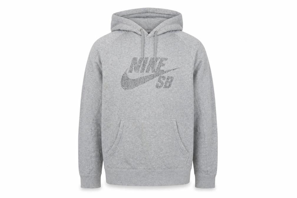 Nike SB Men’s Grey L Pullover Hoodie Logo Graphic Skateboarding Fleece