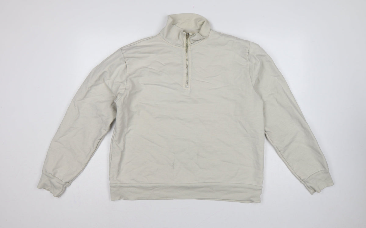 Rudy Jude Women’s Ivory L Quarter Zip High Neck Sweatshirt