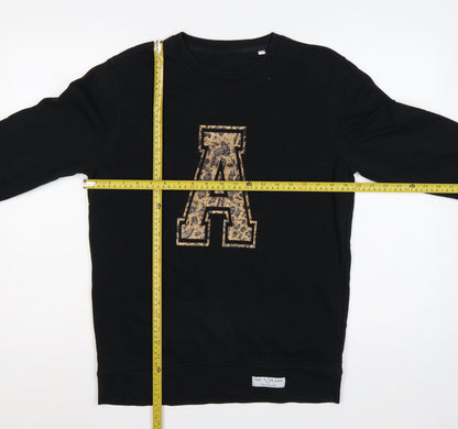 Hari & The Gang Women's Black M Pullover Sweatshirt Leopard A Logo