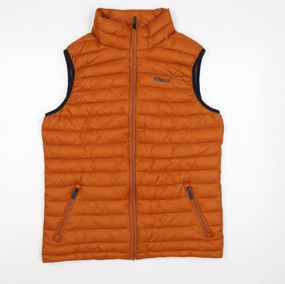 Weird Fish Men’s Orange Medium Quilted Padded Full Zip Bodywarmer