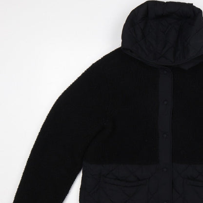 M&S Women’s Black UK 10 Hooded Quilted Fleece Puffer Jacket