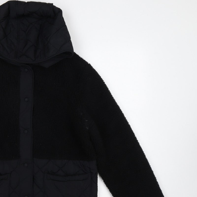 M&S Women’s Black UK 10 Hooded Quilted Fleece Puffer Jacket