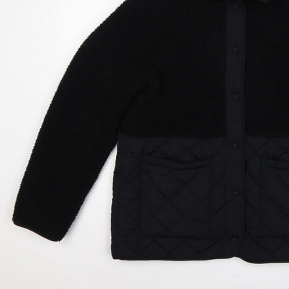 M&S Women’s Black UK 10 Hooded Quilted Fleece Puffer Jacket
