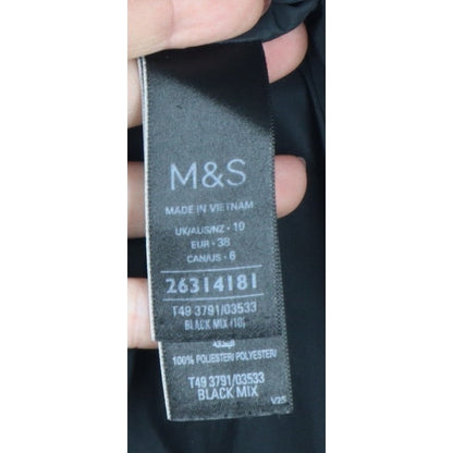 M&S Women’s Black UK 10 Hooded Quilted Fleece Puffer Jacket