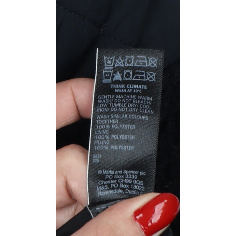 M&S Women’s Black UK 10 Hooded Quilted Fleece Puffer Jacket